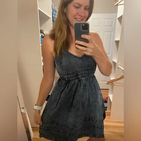BiBi | Dresses | Bibi Denim Dress Dark Wash | Poshmark